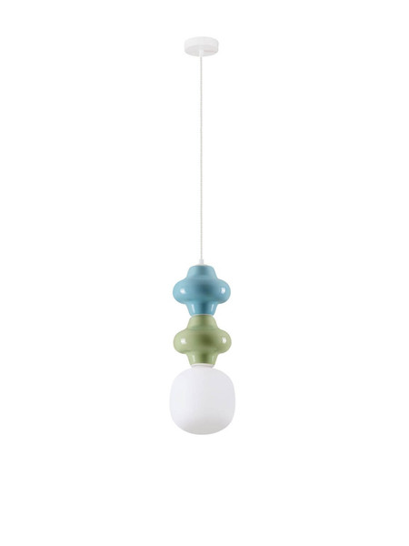 Nova Luce Pendelleuchte Clio E14 Mehrfarbig Glas Metall Ø18cm 9009116