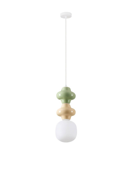 Nova Luce Pendelleuchte Clio E14 Mehrfarbig Glas Metall Ø18cm 9009117