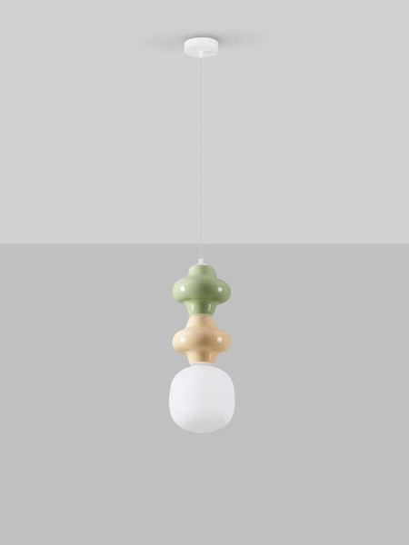 Nova Luce Pendelleuchte Clio E14 Mehrfarbig Glas Metall Ø18cm 9009117