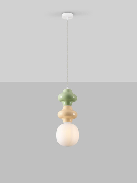 Nova Luce Pendelleuchte Clio E14 Mehrfarbig Glas Metall Ø18cm 9009117