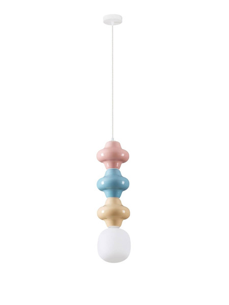 Nova Luce Pendelleuchte Clio E14 Mehrfarbig Glas Metall Ø18cm 9009118
