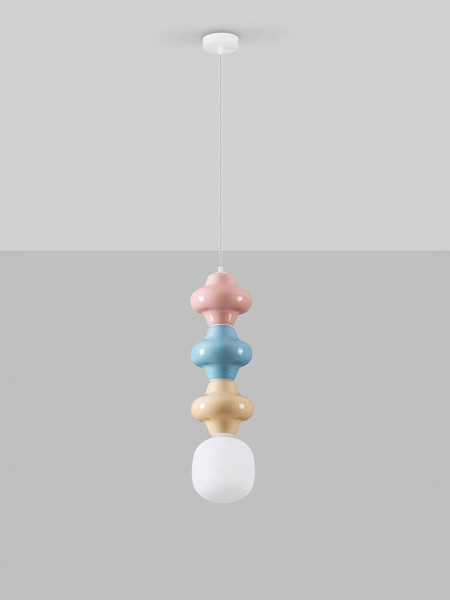 Nova Luce Pendelleuchte Clio E14 Mehrfarbig Glas Metall Ø18cm 9009118
