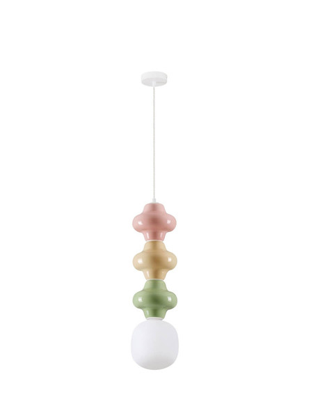 Nova Luce Pendelleuchte Clio E14 Mehrfarbig Glas Metall Ø18cm 9009119
