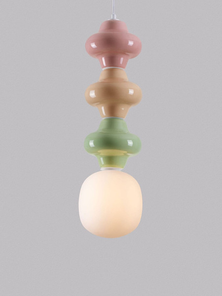 Nova Luce Pendelleuchte Clio E14 Mehrfarbig Glas Metall Ø18cm 9009119