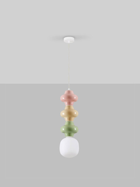 Nova Luce Pendelleuchte Clio E14 Mehrfarbig Glas Metall Ø18cm 9009119