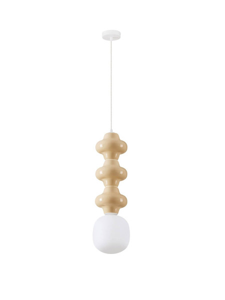 Nova Luce Pendelleuchte Clio E14 Gelb Weiß Opal Glas Metall Ø18x240cm 9009123