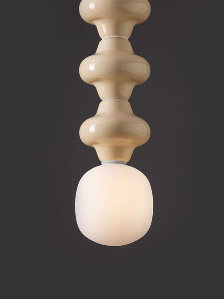 Nova Luce Pendelleuchte Clio E14 Gelb Weiß Opal Glas Metall Ø18x240cm 9009123