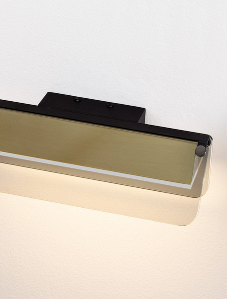 Nova Luce LED Wandleuchte Apnea 7W warmweiss 3000K Schwarz Gold Grau Glas Metall 30x11cm 9009134