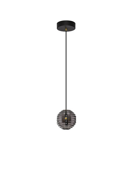 Nova Luce LED Pendelleuchte Las 13W warmweiss 3000K Rauchgrau Schwarz Glas Metall Ø15cm 9009137