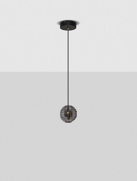 Nova Luce LED Pendelleuchte Las 13W warmweiss 3000K Rauchgrau Schwarz Glas Metall Ø15cm 9009137
