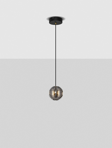 Nova Luce LED Pendelleuchte Las 13W warmweiss 3000K Rauchgrau Schwarz Glas Metall Ø15cm 9009137