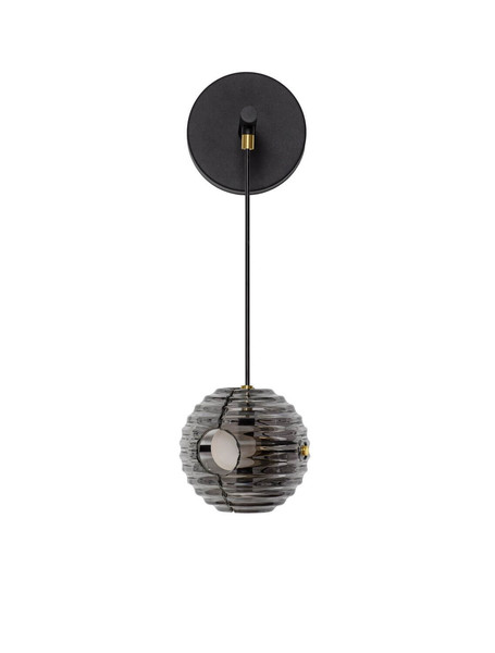 Nova Luce LED Wandleuchte Las 13W warmweiss 3000K Rauchgrau Schwarz Glas Metall 52x23cm 9009139