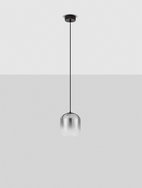 Nova Luce LED Pendelleuchte Aelia 3W warmweiss 3000K Rauchgrau Schwarz Glas Metall Ø14cm 9009140