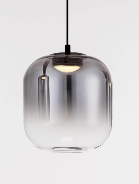 Nova Luce LED Pendelleuchte Aelia 3W warmweiss 3000K Rauchgrau Schwarz Glas Metall Ø14cm 9009140