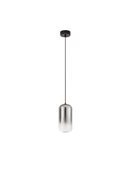 Nova Luce LED Pendelleuchte Aelia 3W warmweiss 3000K Rauchgrau Schwarz Glas Metall Ø10cm 9009141