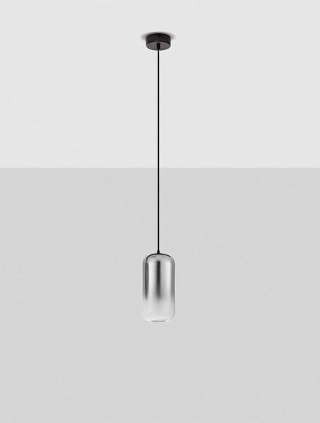 Nova Luce LED Pendelleuchte Aelia 3W warmweiss 3000K Rauchgrau Schwarz Glas Metall Ø10cm 9009141