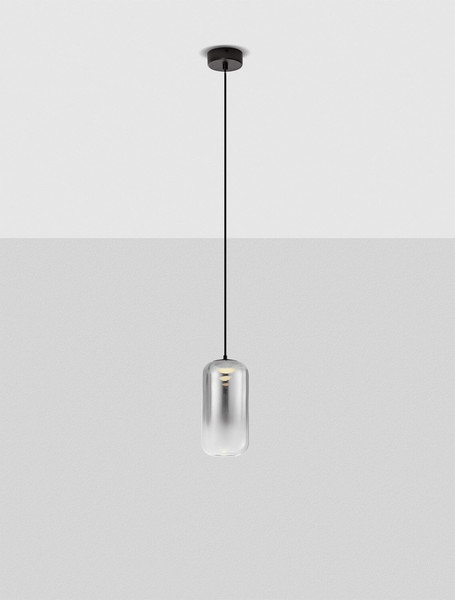 Nova Luce LED Pendelleuchte Aelia 3W warmweiss 3000K Rauchgrau Schwarz Glas Metall Ø10cm 9009141