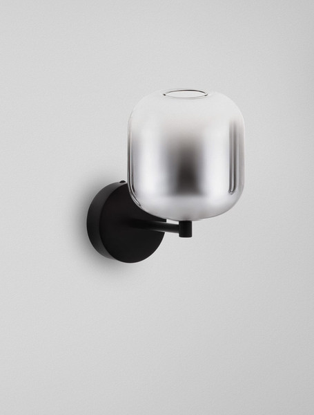 Nova Luce LED Wandleuchte Aelia 3W warmweiss 3000K Rauchgrau Schwarz Glas Metall 22x20,5cm 9009145