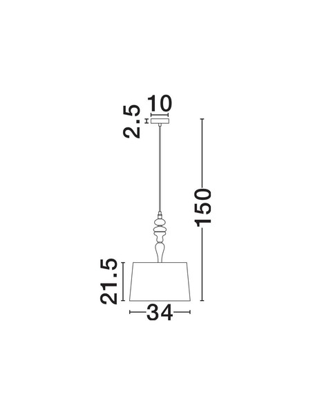 Nova Luce Pendelleuchte Damo E27 Mehrfarbig Metall Keramik Ø34cm 9009146