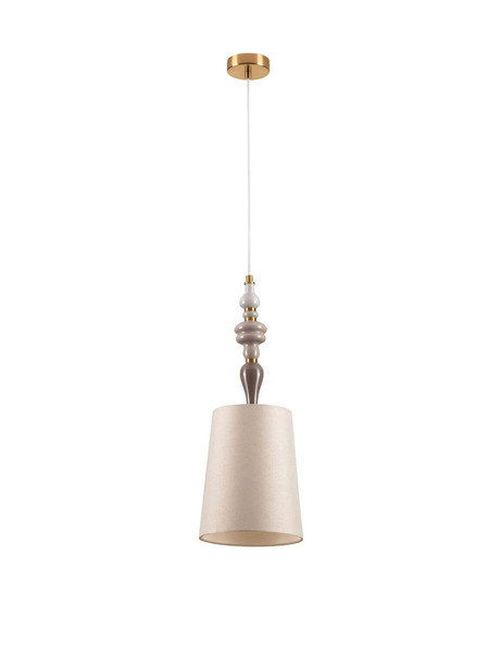 Nova Luce Pendelleuchte Damo E27 Braun Hellbraun Creme Metall Keramik Ø22cm 9009147