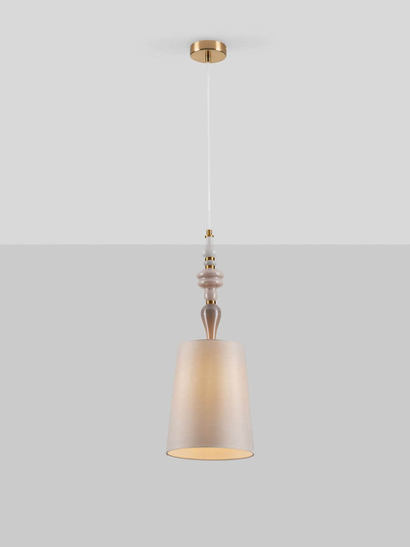 Nova Luce Pendelleuchte Damo E27 Braun Hellbraun Creme Metall Keramik Ø22cm 9009147