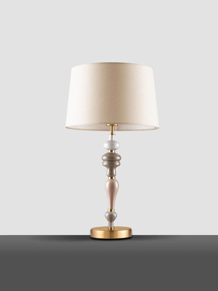 Nova Luce Tischleuchte Damo E27 Braun Hellbraun Creme Metall Keramik Ø34cm 9009148