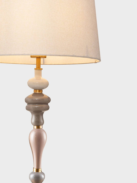 Nova Luce Tischleuchte Damo E27 Braun Hellbraun Creme Metall Keramik Ø34cm 9009148