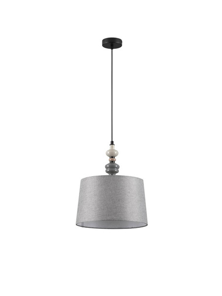 Nova Luce Pendelleuchte Damo E27 Schwarz Grau Braun Metall Keramik Ø34cm 9009149