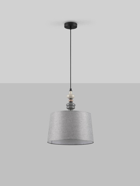 Nova Luce Pendelleuchte Damo E27 Schwarz Grau Braun Metall Keramik Ø34cm 9009149