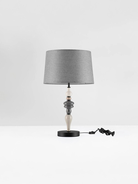 Nova Luce Tischleuchte Damo E27 Schwarz Grau Braun Metall Keramik Ø34cm 9009151