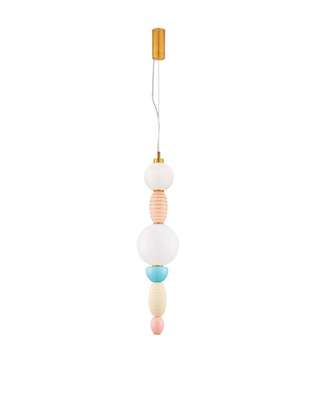 Nova Luce LED Pendelleuchte Obrie 23W warmweiss 3000K Mehrfarbig Glas Metall Ø20cm 9009153