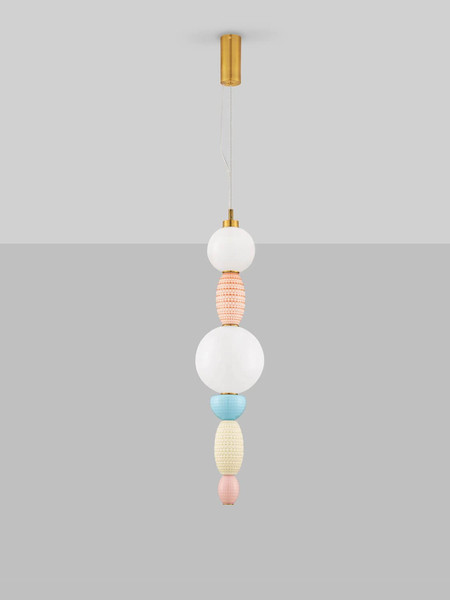 Nova Luce LED Pendelleuchte Obrie 23W warmweiss 3000K Mehrfarbig Glas Metall Ø20cm 9009153
