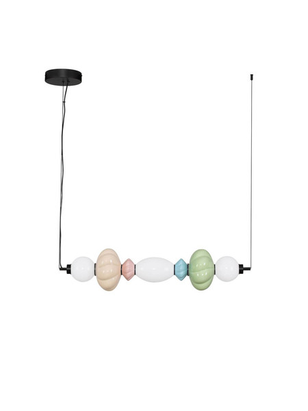 Nova Luce LED Pendelleuchte Oneta dimmbar 23W warmweiss 3000K Mehrfarbig Glas Keramik 90,5x20cm 9009158