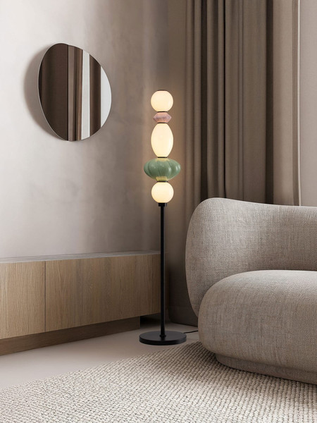Nova Luce LED Stehleuchte Oneta dimmbar 19W warmweiss 3000K Mehrfarbig Glas Metall 136,5cm 9009160