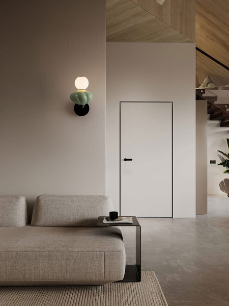 Nova Luce LED Wandleuchte Oneta dimmbar 8W warmweiss 3000K Schwarz Opal Salbeigrün Glas Metall 35x28cm 9009161