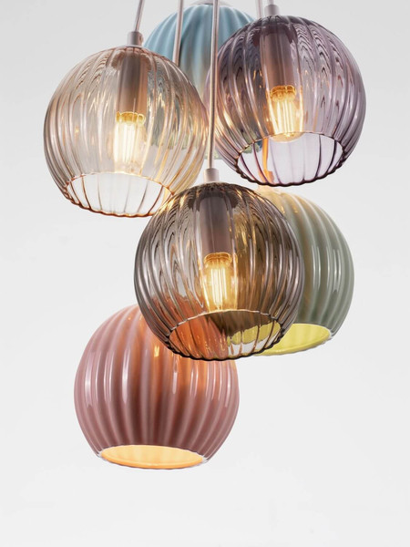 Nova Luce Pendelleuchte Meline 6-flammig 6xE14 Mehrfarbig Glas Metall Ø33cm 9009163