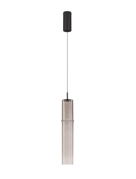 Nova Luce LED Pendelleuchte Sano 3W warmweiss 3000K Mokka Schwarz Glas Metall Ø9cm 9009165