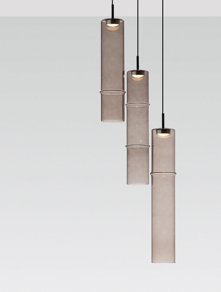 Nova Luce LED Pendelleuchte Sano 9W warmweiss 3000K Mokka Schwarz Glas Metall Ø30cm 9009167