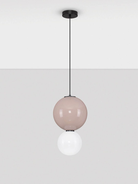 Nova Luce LED Pendelleuchte Noesis 7W warmweiss 3000K Mokka Schwarz Opal Glas Metall Ø25cm 9009192
