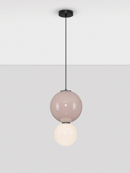 Nova Luce LED Pendelleuchte Noesis 7W warmweiss 3000K Mokka Schwarz Opal Glas Metall Ø25cm 9009192