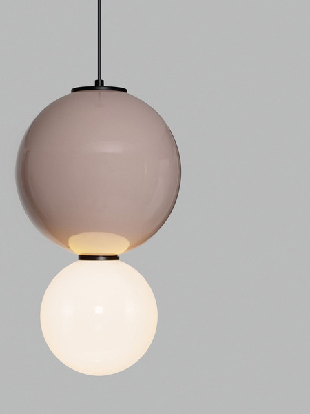 Nova Luce LED Pendelleuchte Noesis 7W warmweiss 3000K Mokka Schwarz Opal Glas Metall Ø25cm 9009192