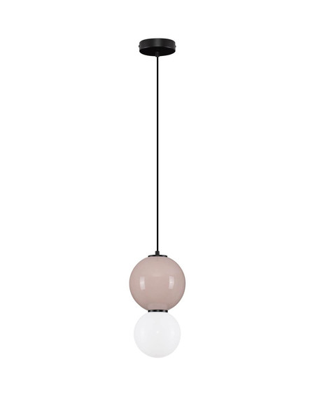 Nova Luce LED Pendelleuchte Noesis 6W warmweiss 3000K Mokka Schwarz Opal Glas Metall Ø18cm 9009196