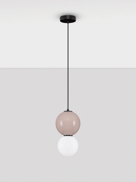 Nova Luce LED Pendelleuchte Noesis 6W warmweiss 3000K Mokka Schwarz Opal Glas Metall Ø18cm 9009196