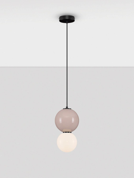 Nova Luce LED Pendelleuchte Noesis 6W warmweiss 3000K Mokka Schwarz Opal Glas Metall Ø18cm 9009196