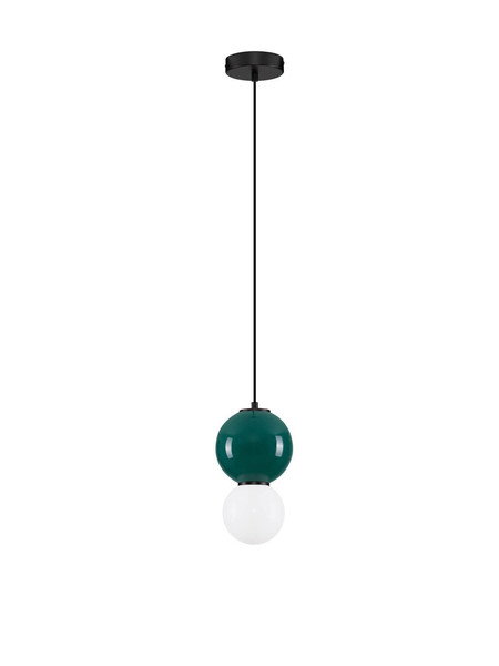 Nova Luce LED Pendelleuchte Noesis 4W warmweiss 3000K Jaspis Schwarz Opal Glas Metall Ø15cm 9009201