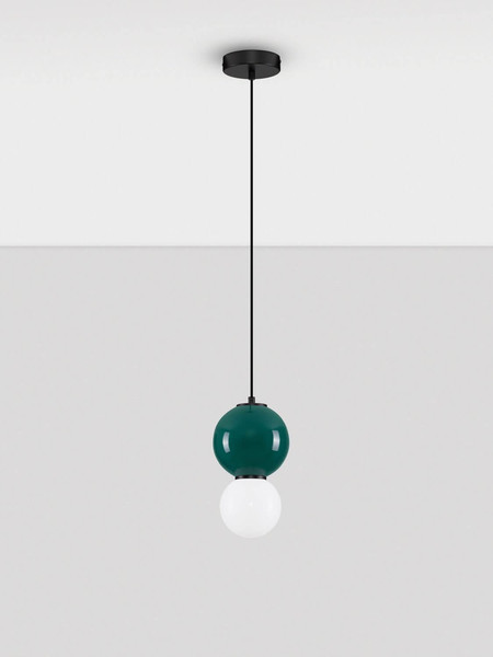 Nova Luce LED Pendelleuchte Noesis 4W warmweiss 3000K Jaspis Schwarz Opal Glas Metall Ø15cm 9009201