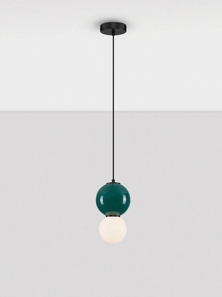 Nova Luce LED Pendelleuchte Noesis 4W warmweiss 3000K Jaspis Schwarz Opal Glas Metall Ø15cm 9009201