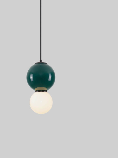 Nova Luce LED Pendelleuchte Noesis 4W warmweiss 3000K Jaspis Schwarz Opal Glas Metall Ø15cm 9009201
