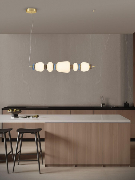 Nova Luce LED Pendelleuchte Palo dimmbar 28W warmweiss 3000K Mehrfarbig Glas Metall 96cm 9009203