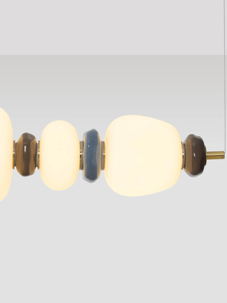 Nova Luce LED Pendelleuchte Palo dimmbar 28W warmweiss 3000K Mehrfarbig Glas Metall 96cm 9009203
